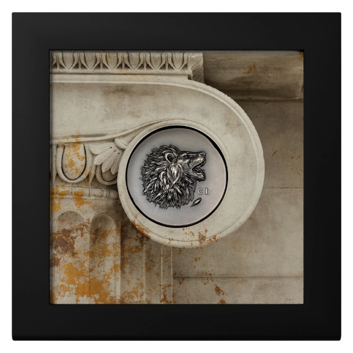 Cook Islands: Leon 1 uncja Srebra 2025 Antiqued Coin