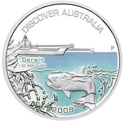 Discover Australia: Darwin 1 uncja Srebra 2008 Proof