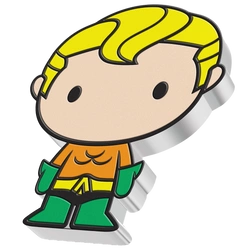 Niue: DC Comics - Aquaman Chibi Coin kolorowany 1 uncja Srebra 2021 Proof