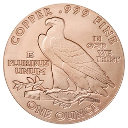 Incuse Indian 1 uncja Miedzi