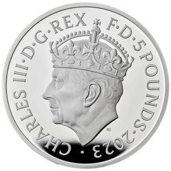 The Coronation of His Majesty King Charles III £5 Srebro 2023 Proof 