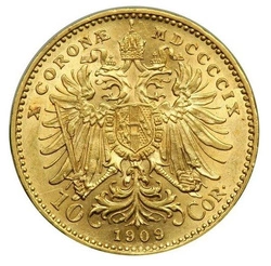 Austro-Węgry, 10 Koron Franciszek Józef I 1909 Stan: 1-