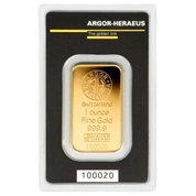 Sztabka Argor - Heraeus 1 uncja Złota LBMA GD Refiner