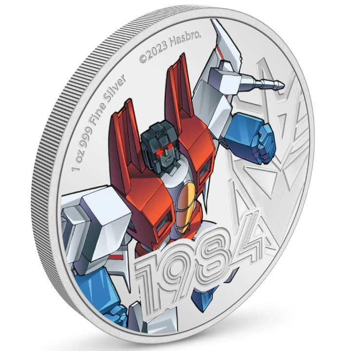 Niue: Transformers - Starscream kolorowany 1 uncja Srebra 2023 Proof