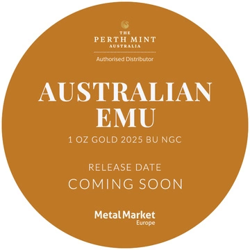 Australijski Emu 1 uncja Złota 2025 MS 70 NGC First Day of Issue