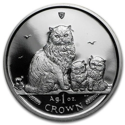 Isle of man Seria koty: Himalayan 1 Uncja Srebra 2005 Proof