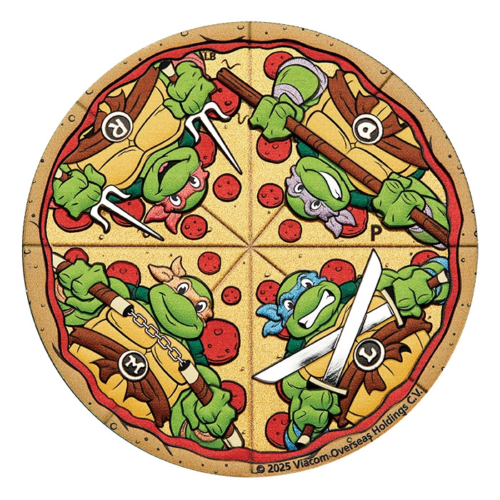 Tuvalu: Teenage Mutant Ninja Turtles - Pizza kolorowany 2 uncje Srebra 2025 Proof