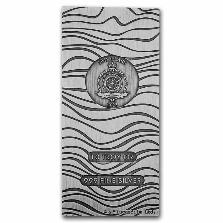 Niue: Star Wars - Mandalorian Beskar sztabko-moneta 10 uncji Srebra 2023 Antiqued