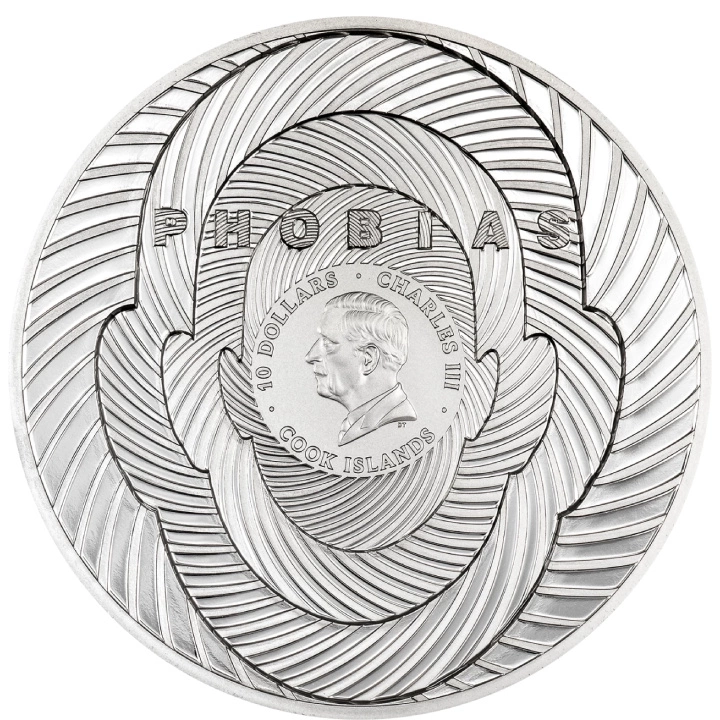 Cook Islands: Phobias - Arachnophobia kolorowany 2 uncje Srebra 2025 Proof