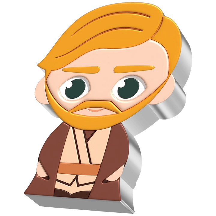 Niue: Star Wars - Young Obi-Wan Kenobi Chibi Coin kolorowany 1 uncja Srebra 2022 Proof