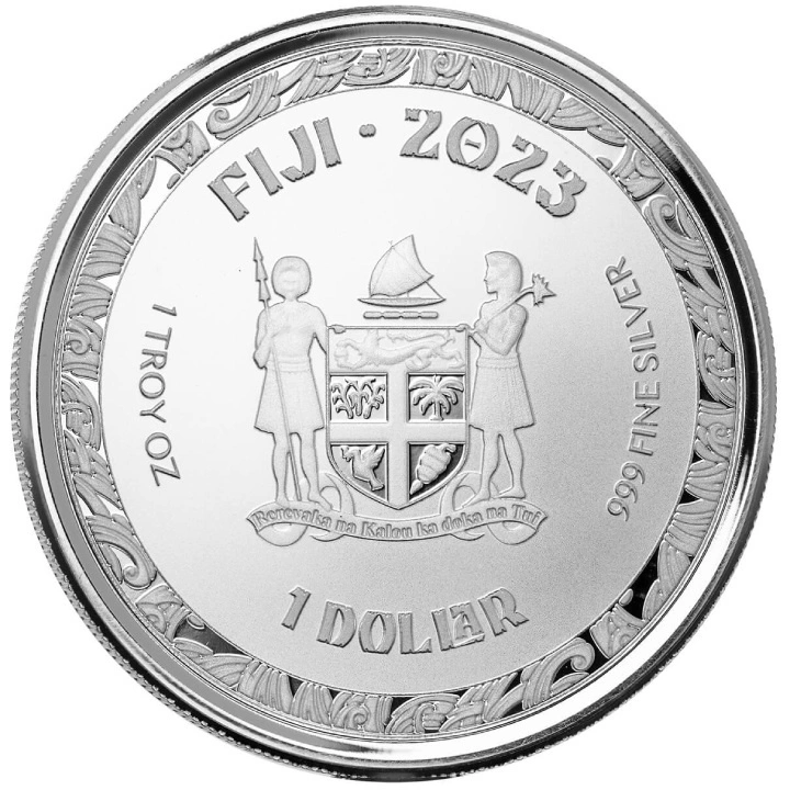 Fiji: Koi Fish kolorowany 1 uncja Srebra 2023 Proof