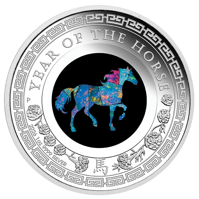 Perth Mint: Lunar III - Rok Konia 1 uncja Srebra 2026 Proof Opal