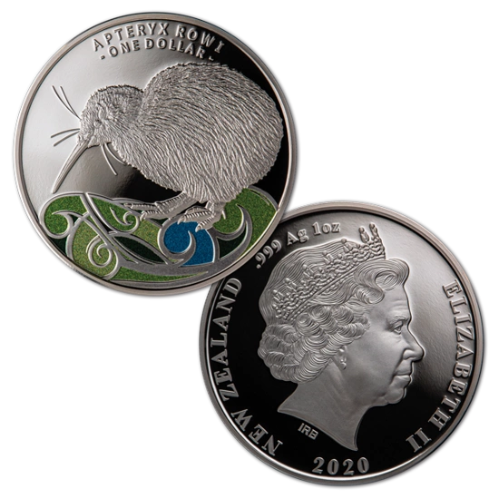 Kiwi kolorowany 1 uncja Srebra 2020 Proof