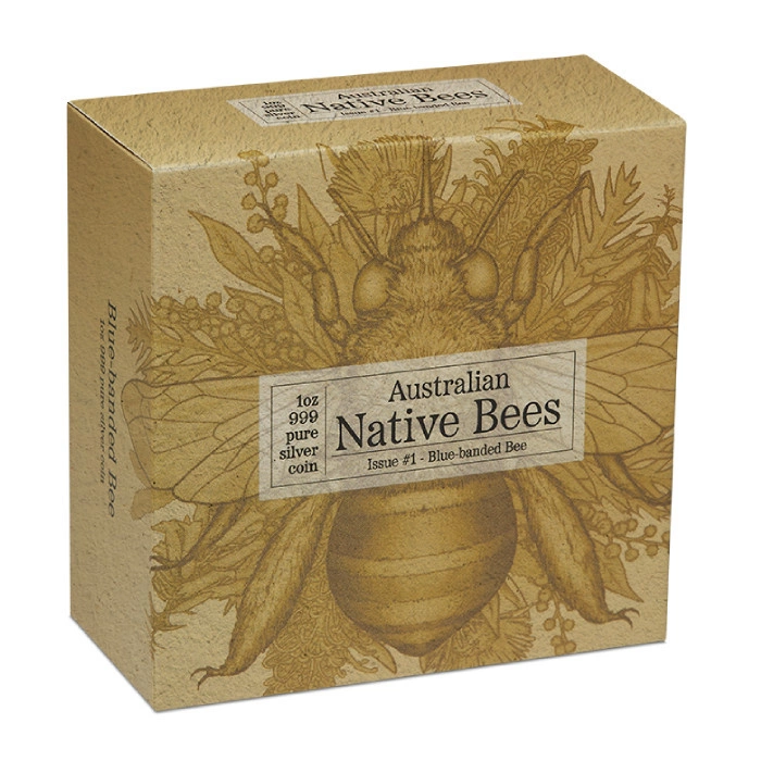 Niue: Australian Native Bees - Blue-banded Bee 1 uncja Srebra 2025 Proof Hologram
