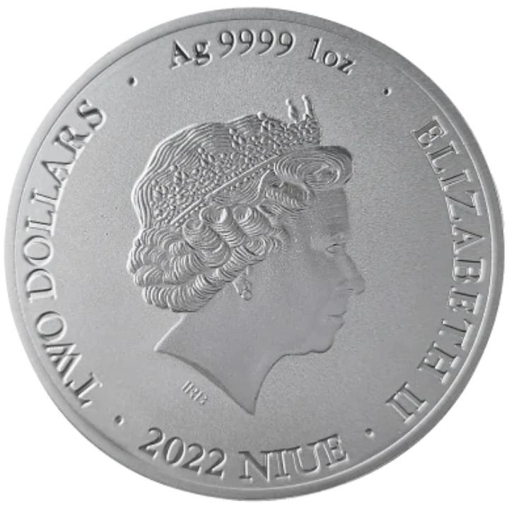 Niue: Bitcoin (Queen Elizabeth II) 1 uncja Srebra 2022