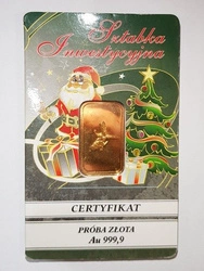 EXG 5 gramów Sztabka Złota Wesołych Świąt