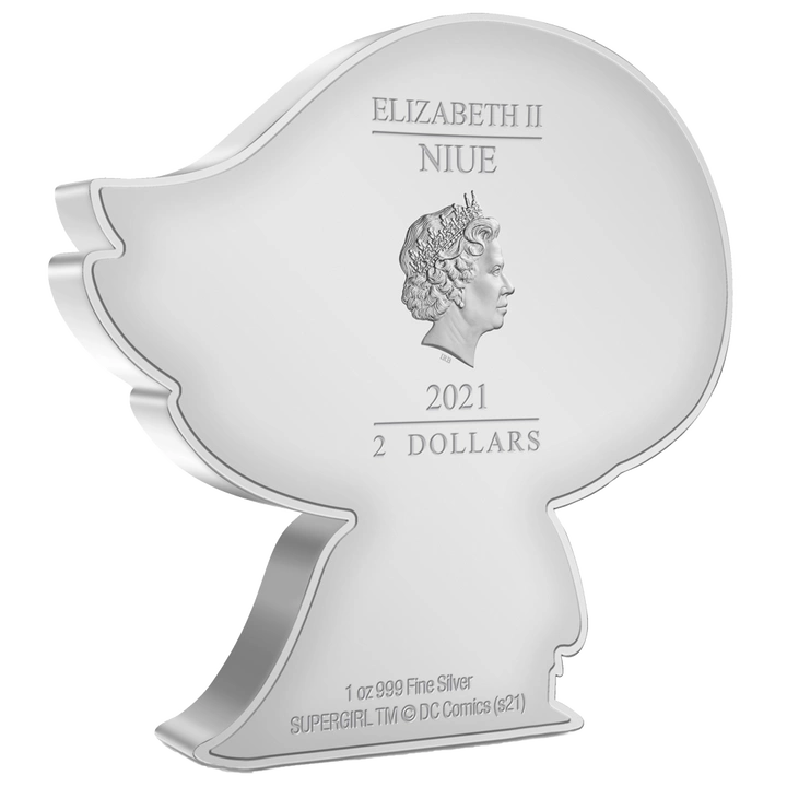 Niue: DC Comics - Supergirl Chibi Coin kolorowany 1 uncja Srebra 2021 Proof