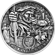 Niue: Robin Hood 1 uncja Srebra 2021 Antiqued Coin