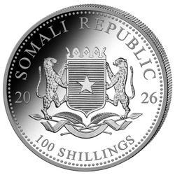 Somalia: African Wildlife - Elephant 1 uncja Srebra 2026