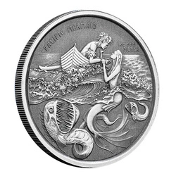 Samoa: Pacific Mermaid 1 uncja Srebra 2021 Antique Coin