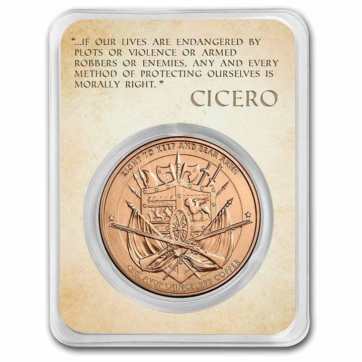 Founders of Liberty: Cicero - Keep & Bear Arms 1 uncja Miedzi Slab