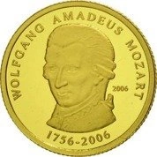 Wolfgang Amadeusz Mozart 1/25 uncji Złota 2006 Proof