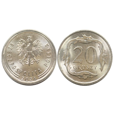 Narodowy Bank Polski: 20 groszy z Woreczka Menniczego Moneta z 2024 UNC