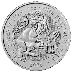 The Royal Tudor Beasts: Queen's Lion 1 uncja Platyny 2026