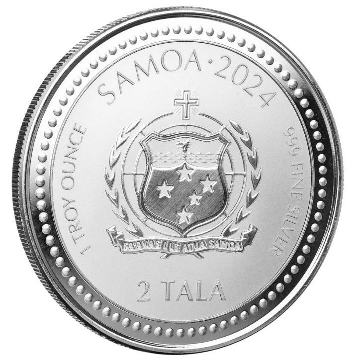 Samoa: Year of the Dragon 1 uncja Srebra 2024 Prooflike