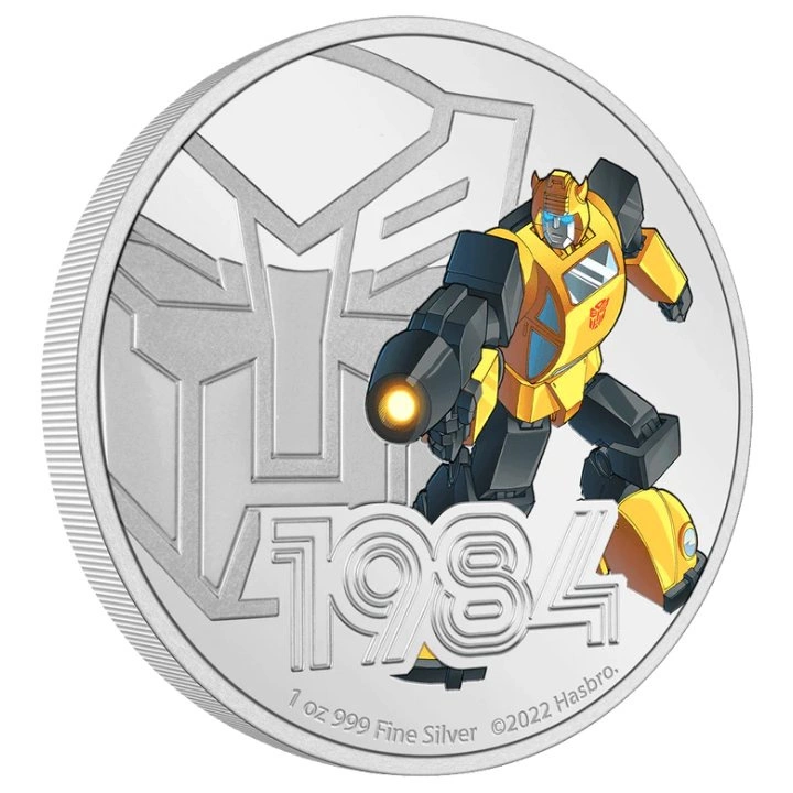 Niue: Transformers - Bumblebee kolorowany 1 uncja Srebra 2022 Proof