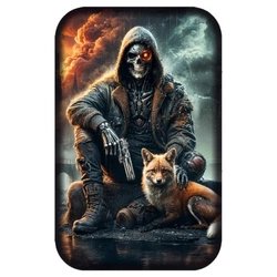 Sztabka Asturmint: Terminator & Fox kolorowany 2 uncje Srebra 2025 Antique Finish