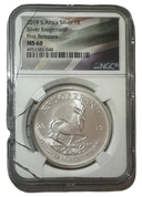 Krugerrand 1 Uncja Srebra 2019 MS 69 NGC First Releases USZKODZONY SLAB