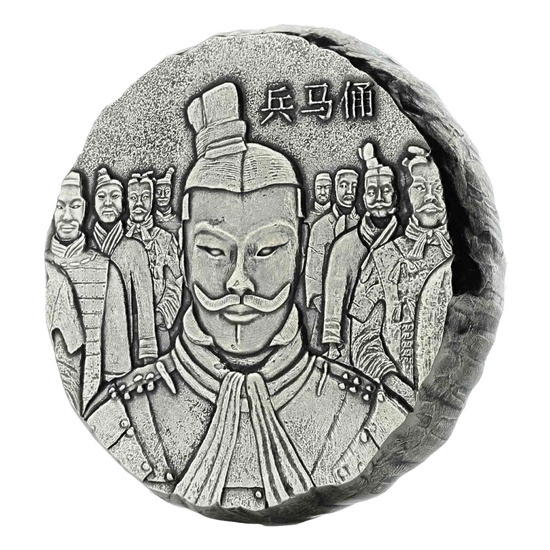 Fiji: Terracotta Warriors 5 uncji Srebra 2018 Antique Coin