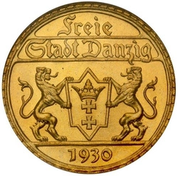 Wolne Miasto Gdańsk 25 Guldenów 1930 MS65 NGC