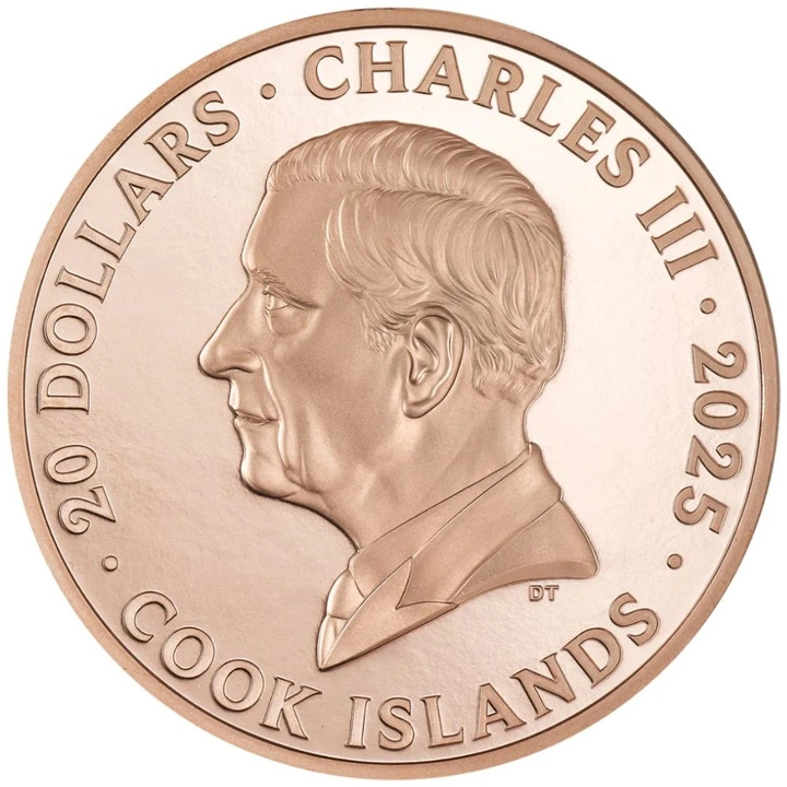 Cook Islands: Dunescape pozłacany 3 uncje Srebra 2025 Proof