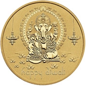 Medalion Diwali pozłacany 1 uncja Srebra 2022