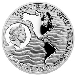 Niue: Discovery of America - Christopher Columbus $2 Srebro 2022 Proof