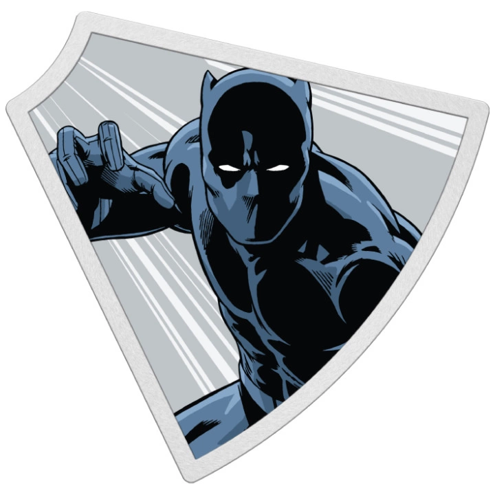 Niue: Marvel - Avengers 60th Anniversary 'Black Panther' kolorowany 1 uncja Srebra 2023 Proof