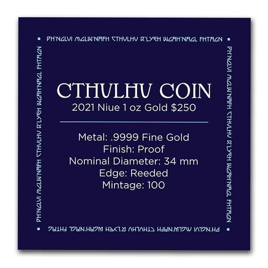 The Great Old One: Cthulhu 1 uncja Złota 2021