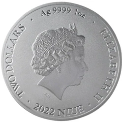Niue: Bitcoin (Queen Elizabeth II) 1 uncja Srebra 2022