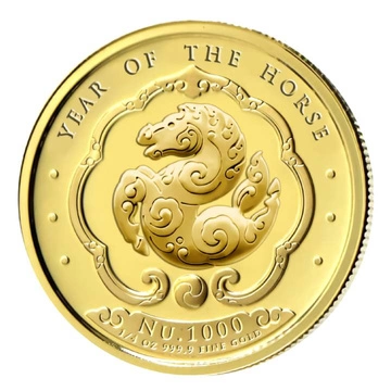 Bhutan: Lunar Rok Konia kolorowany 1/4 uncji Złota 2026 Proof