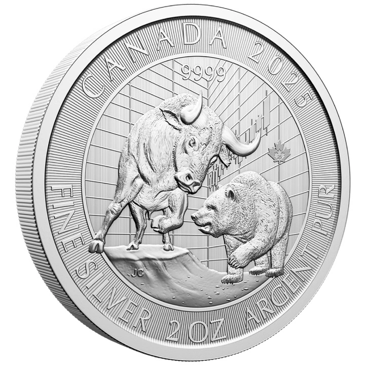 Canada: Bull and Bear 2 uncje Srebra 2025