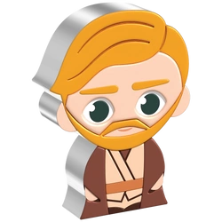 Niue: Star Wars - Young Obi-Wan Kenobi Chibi Coin kolorowany 1 uncja Srebra 2022 Proof