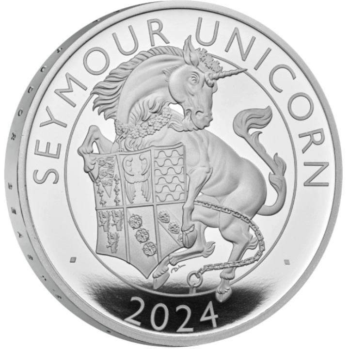 The Royal Tudor Beasts: The Seymour Unicorn 1 uncja Srebra 2024 Proof