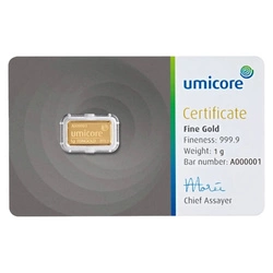Sztabka Umicore 1 gram Złota