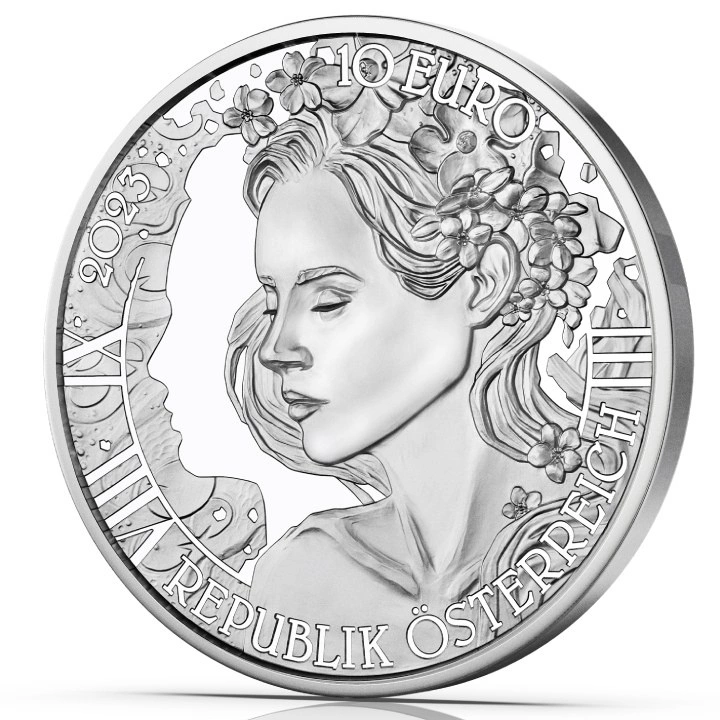 The forget-me-not kolorowany 10 Euro Srebro 2023 Proof