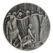 Niue: Biblical - Jesus Scourged 2 uncje Srebra 2018 Proof Antiqued Coin