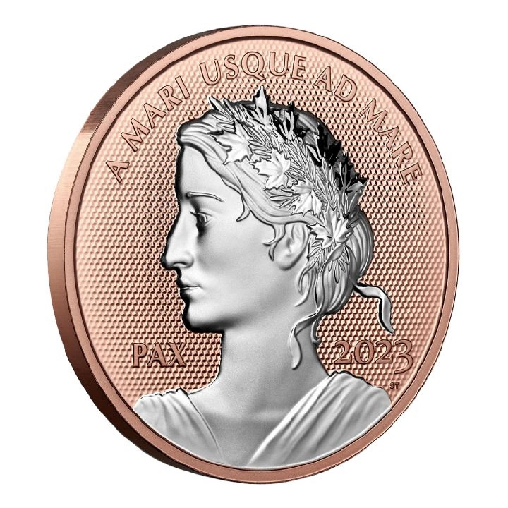 Canada: Peace Dollar pozłacany 1 uncja Srebra 2023 Proof Ultra High Relief Plated Coin