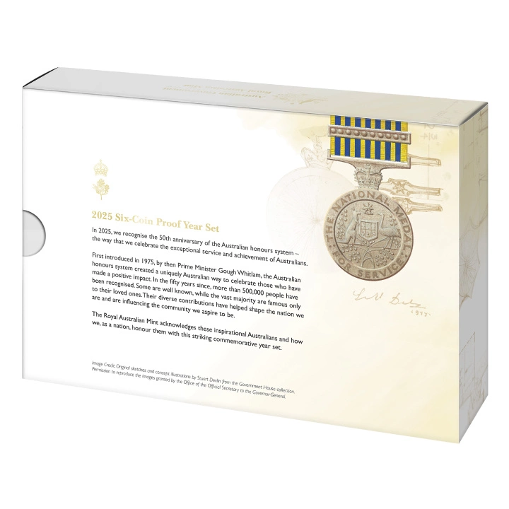 Zestaw 6 monet - 50 Years of the Australian Honours System 2025 Proof