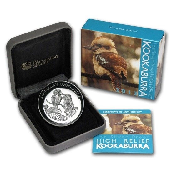 Kookaburra 1 uncja Srebra PROOF High Relief 2013